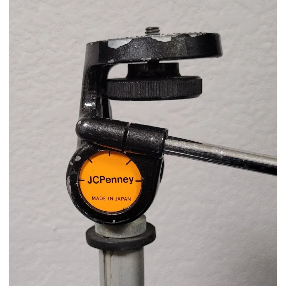 Vintage 1970s/80s JC Penney Camera Tripod Aluminum Adjusts 20-53 Inches
